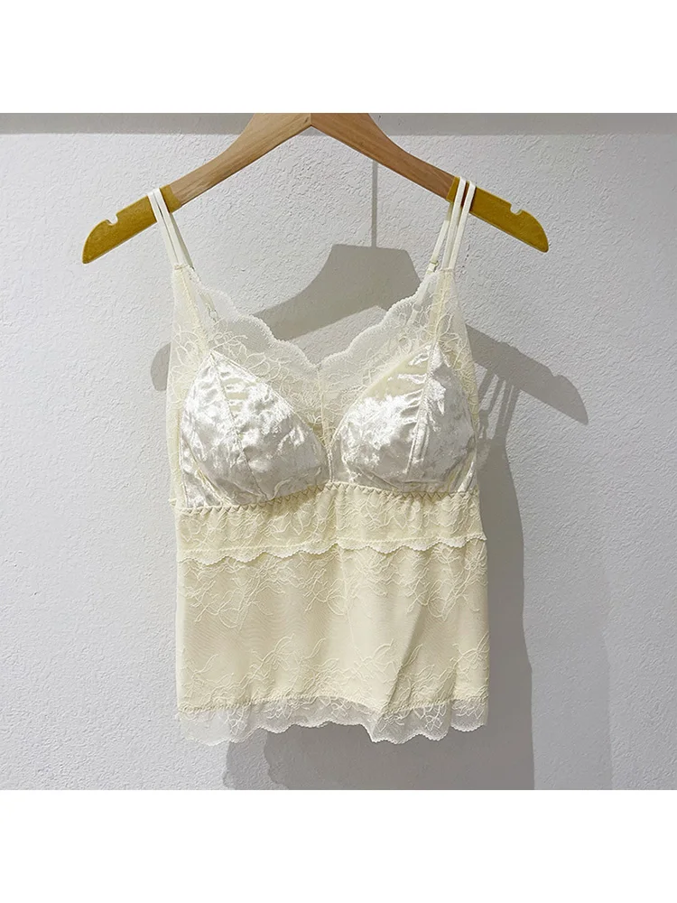 Осень и зима 8244 бархатная кружевная майка внутренняя одежда изысканная красивая