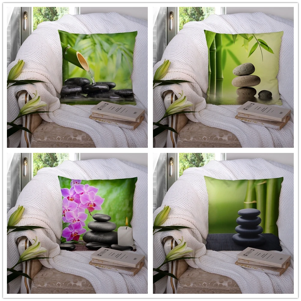 

Custom Zen Stone Pillowcase Cushion Cover Home Decor Hotel Car Seat Backrest Sofa Pillow Case 220119-12