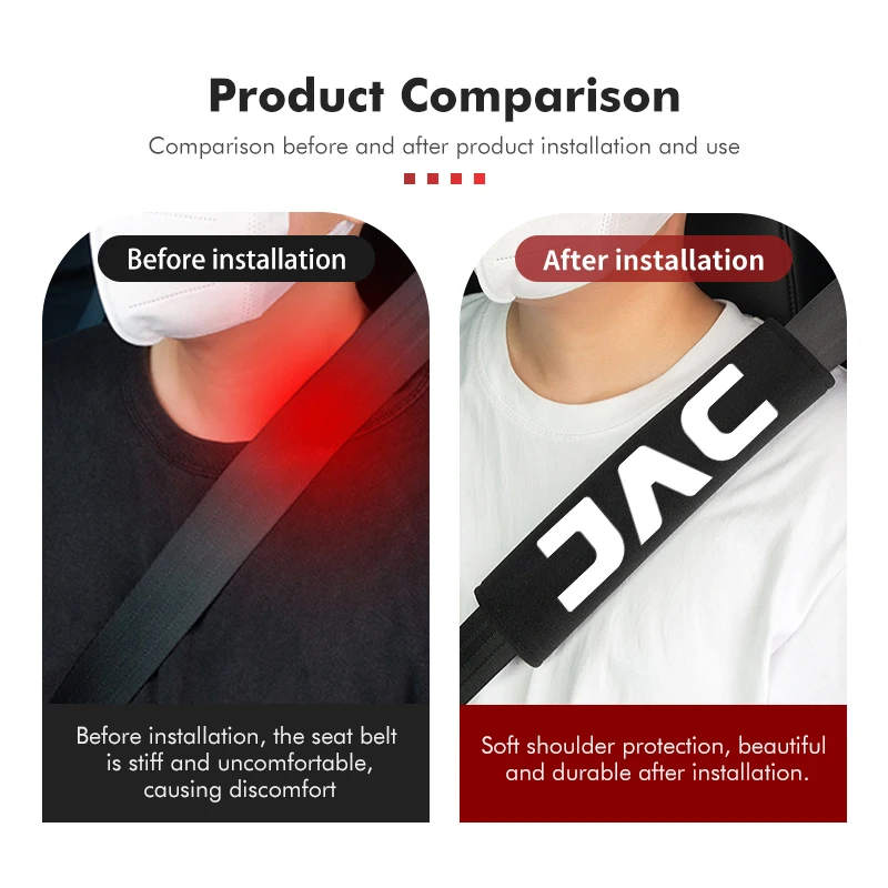 Фото Защитный наплечный чехол из ледяного шелка для ремня безопасности JAC (для моделей Refine J3, J2, S5, A5, J5, J6, J4, Vapour S2, T8) №3