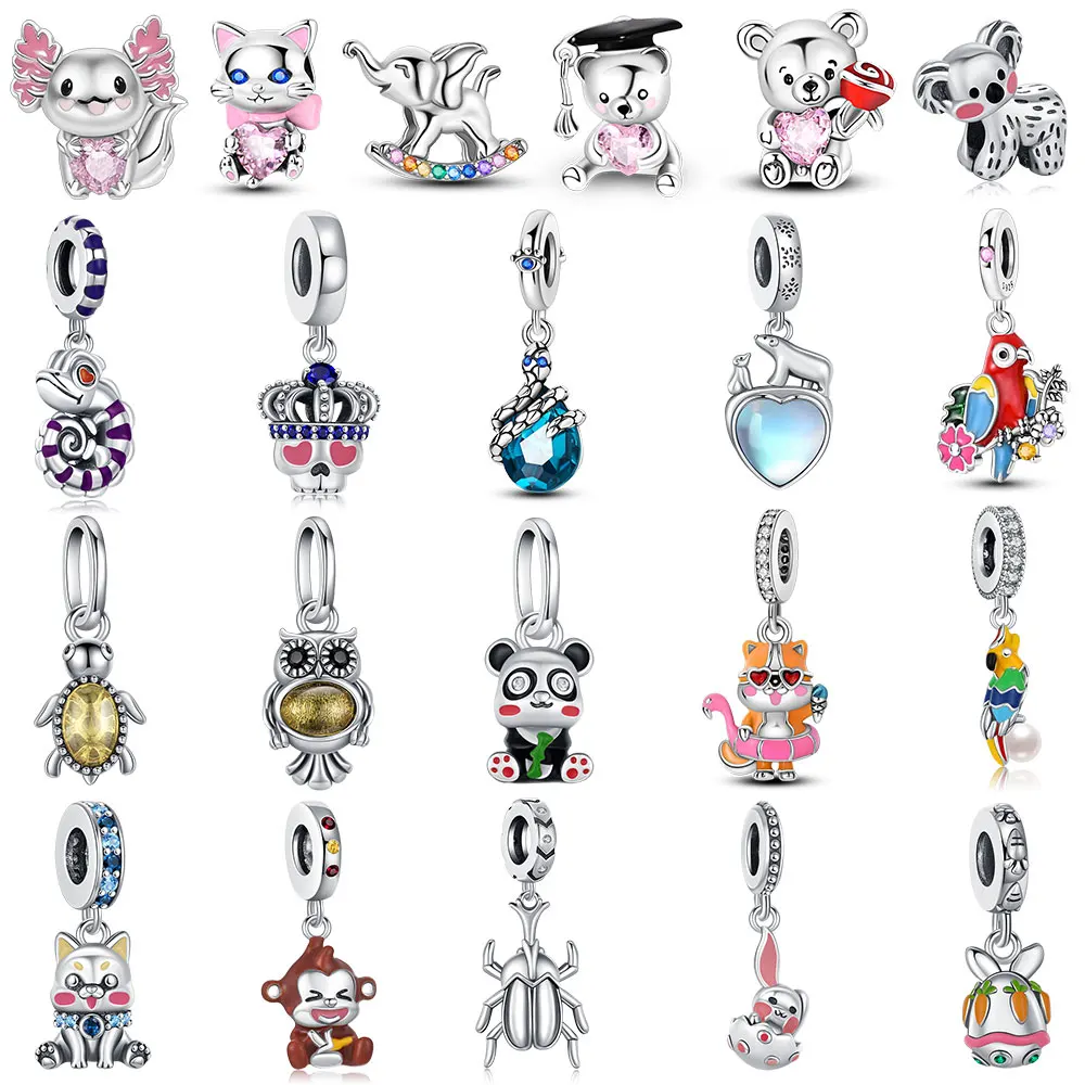 Подвеска-Шарм милый медведь из серебра 925 пробы подходящая к оригинальному