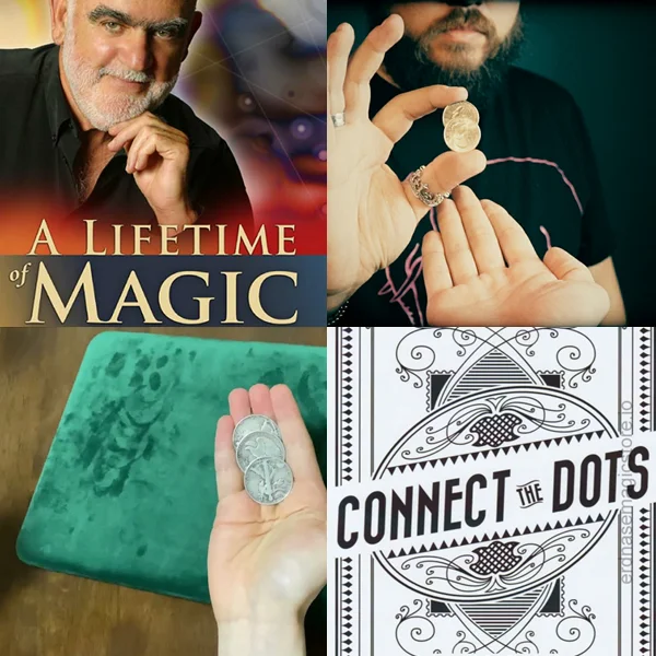 

A Lifetime of Magic by Charles Gauci，Coinnect by Seth Race，Coins Thru Hands by Calvin Sze，Connect the Dots by Jamie Daws magic