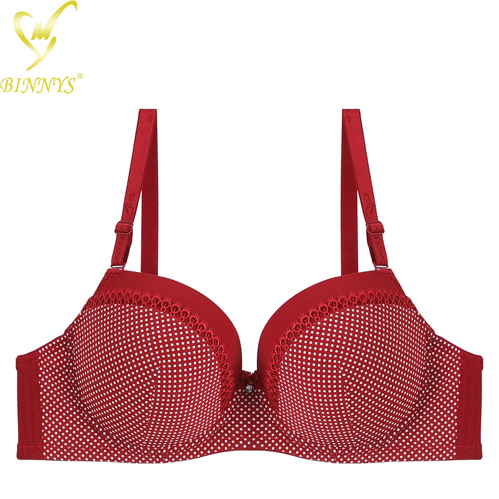 

BINNYS Women's Bra D Cup Printed Hot Sexy Girls Bra Spandex Nylon Breathable Underwire Plus Size Underwear