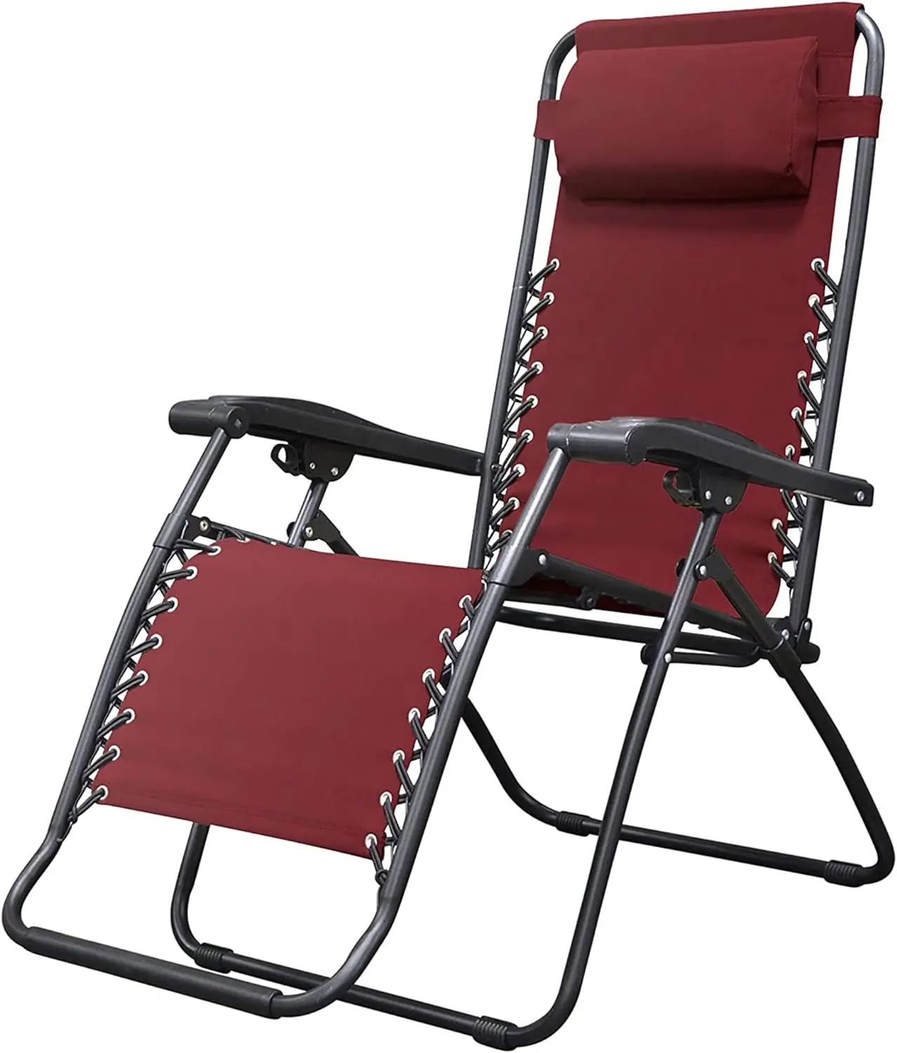 

Уличное портативное складное кресло Gravity для кемпинга, газона, бассейна, кресло для отдыха для взрослых, регулируемый подголовник, бордовый цвет