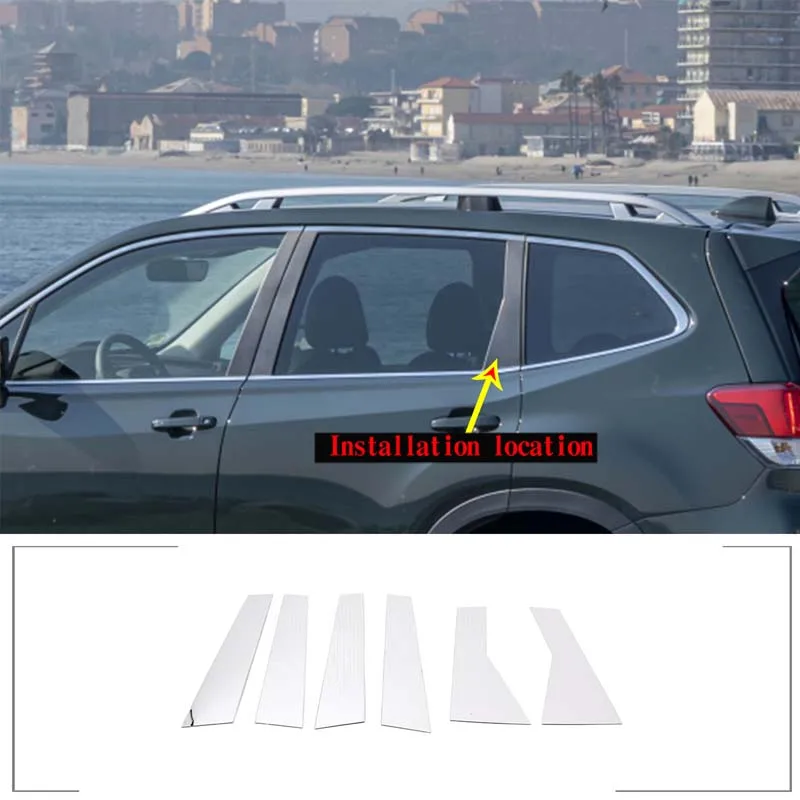 

For Subaru Forester 2022 Accessories Exterior Stainless Steel Window Middle Center Pillar Decorative Stickers Trim Car Styling