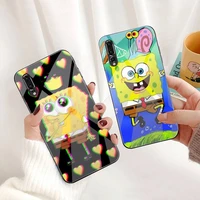best friend funny spongebob squarepants phone case tempered glass for huawei p30 p20 p10 lite honor 7a 8x 9 10 mate 20 pro
