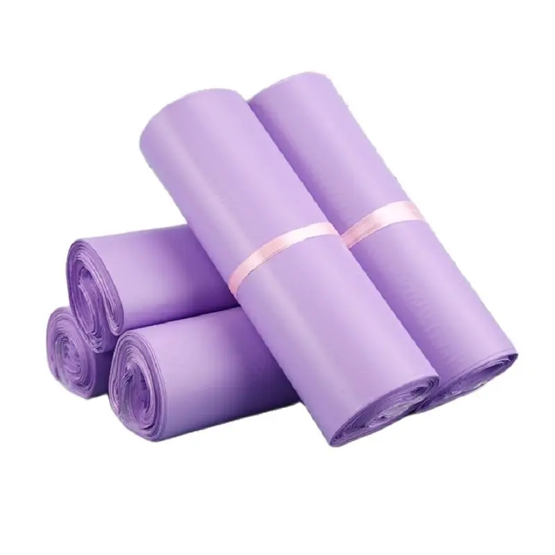 100Pcs/Lot New Light Purple PE Express Bag Printing Mailer Postal Mailing Bags Envelope Clothing Gifts Packaging Logistics