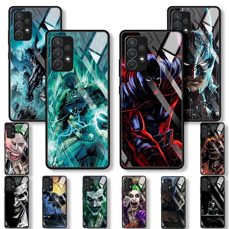

Joker Batman Coque For Samsung Galaxy A50 A51 A52 A70 A72 A30 A32 A12 A20e A20s A21s Tempered Glass Phone Case Cover