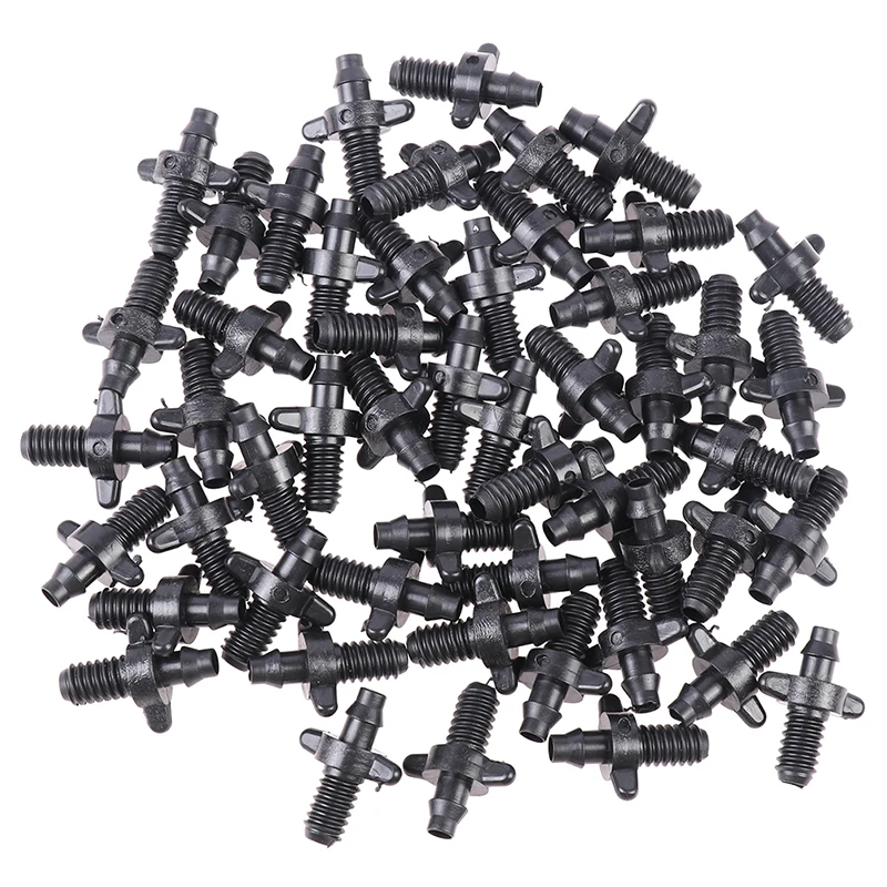 

50x 4/7mm Splitter Adapter Connector Barb And Garden Irrigation Hoses PVC Fittings 6mm Thread Cooling Single Barbed Connector