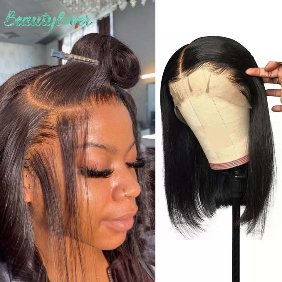 

13x4 Bob Wig Lace Front Human Hair Wigs Short Straight Lace Front Wigs Glueless Wig Transparent Lace Frontal Wig Human Hair