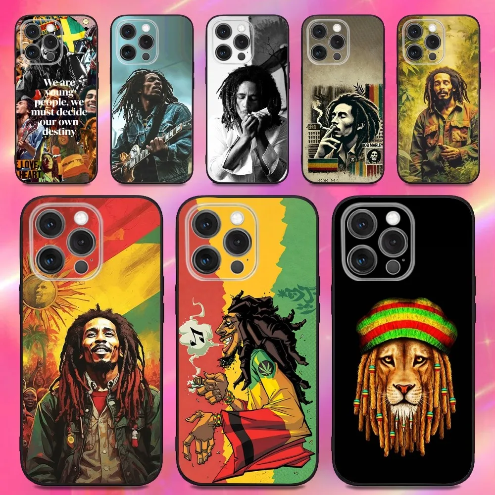 Чехол для телефона B-Bob M-Marley Reggae OG iPhone 16 15 14 13 12 11 Pro Max Plus X XS XR SE 8 7 Mini мягкий