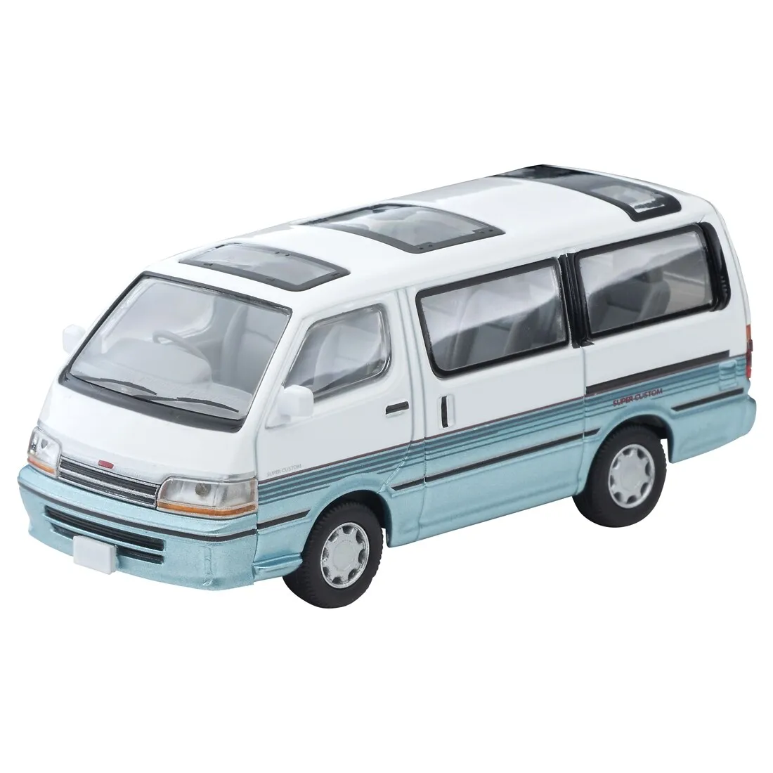 TAKARA TOMY Tomytec 1:64 TLV LV-N208d Toyota Hiace Minivan модель сжатия из сине-белого сплава игрушка для