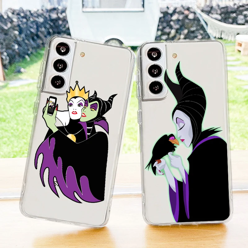 

Disney Villain Queen Art Phone Case For Samsung Galaxy S22 S21 S20 FE Ultra Pro Lite S10 S10E S9 S8 Plus 5G Transparent Cover
