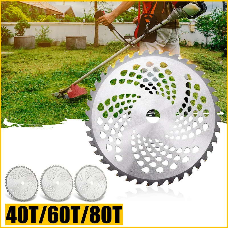 

255mm 40T/60T/80T Metal Grass Trimmer Head Blade Replacement Weed Eater Saw Blade Lawn Mower Fit Accessory for Garden Power Tool