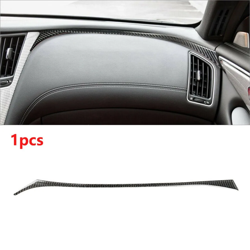 

1Pcs Car Right Console Strip Cover Trim Stickers Carbon Fiber Style For Infiniti Q50 Q60 2014-2019 High Quality