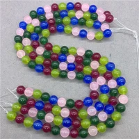 round colored chalcedony loose beads spacer bead for making jewelry diy bracelet accessories 46810 mm