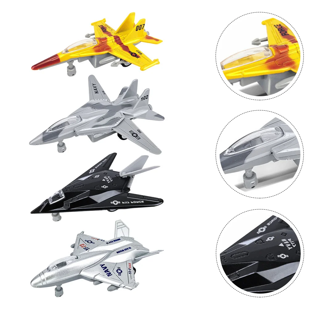 

4pcs Mini Back Fighter Toys Friction Powered Airplane Toys Funny Kids Toys