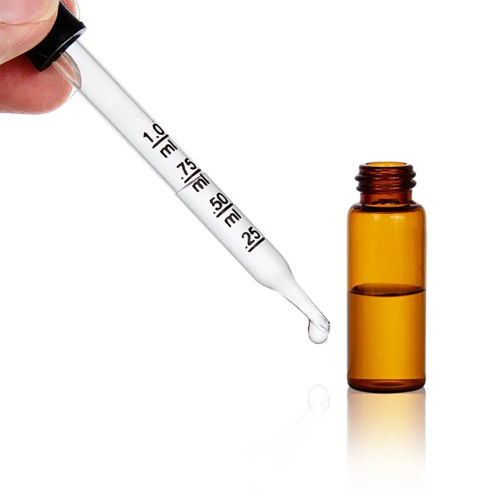 40Pcs Glass Bottles 5ml Small Amber Sample Vials Essential Oil Perfume Replace Jars with Graduated Droppers Labels DIY Kits