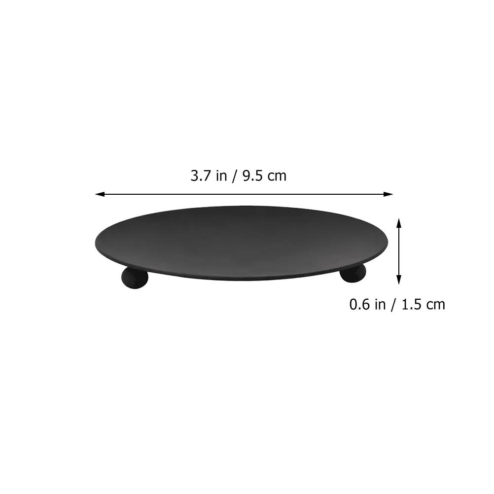 

Holder Plate Iron Pillar Stand Candlestick Tray Holders Candlesplates Black Metal Wax Jar Tealight Rustic Decorative Votive