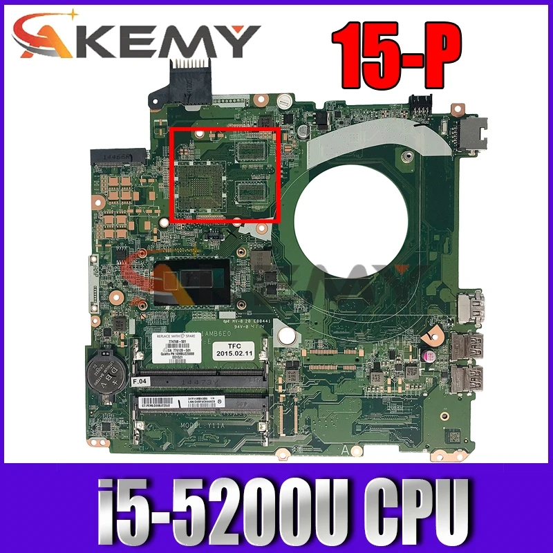 

Материнская плата для ноутбука HP 15-P 782931-001 782931-501 DAY11AMB6E0 с i5-5200u CPU 100% протестирована Быстрая доставка