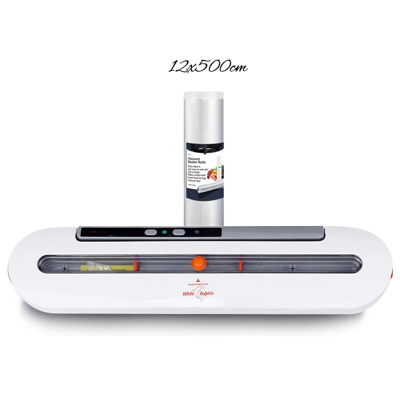 

White Dolphin Vacuum Food Sealers Kitchen Accessories Packaging Sealing Machine Heat Sealer with 10 Vacuum Bags for Food