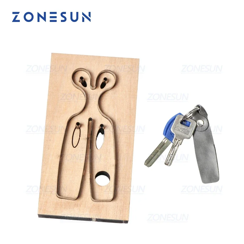 ZONESUN S001 Кожаный брелок для ключей на заказ высечки ручной работы подвесное