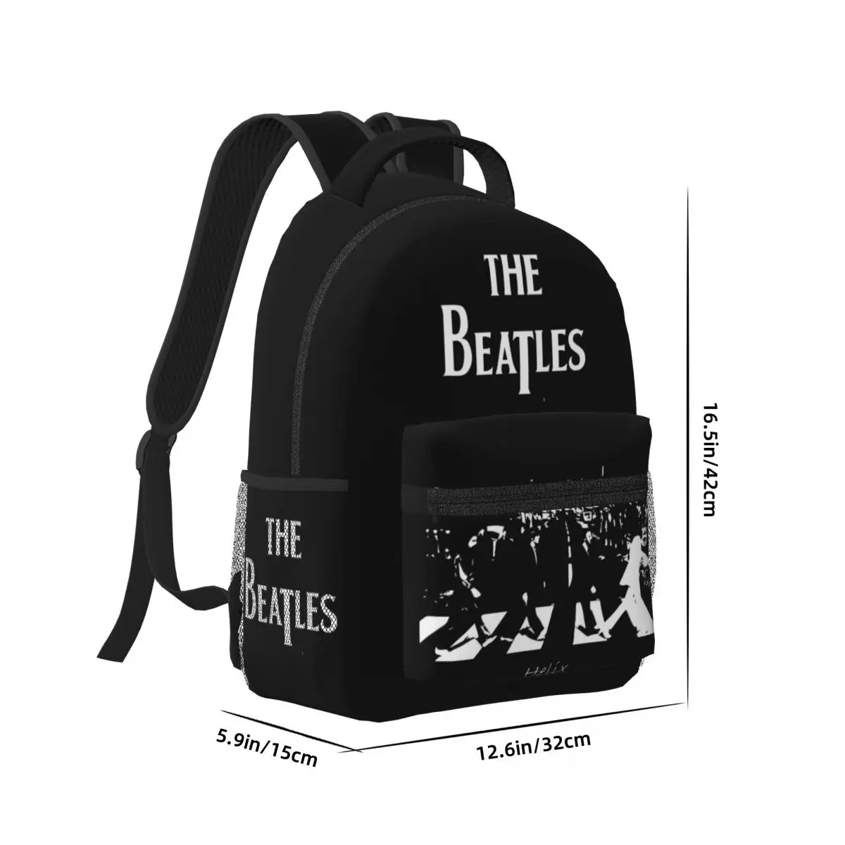 Harajuku The Beatle Memebers Art Student Школьная сумка для книг Холст Рюкзак начальной школы