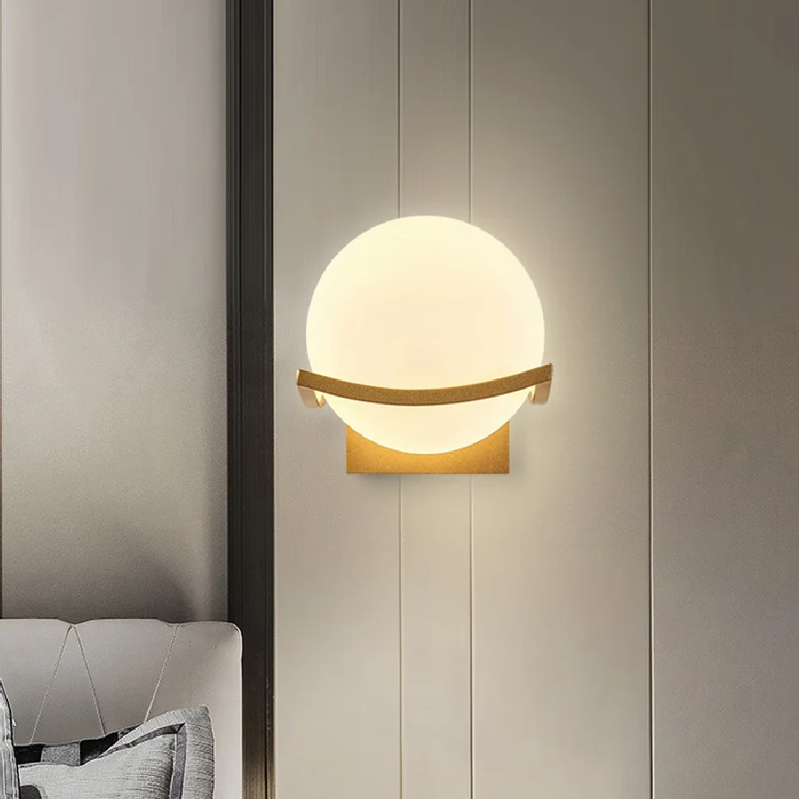 

Настенный светильник для спальни, прикроватный светильник для коридора, креативный современный минималистичный роскошный светильник для ...