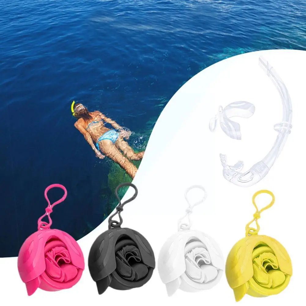 

Tooke All Silicone Snorkel Underwater Scuba Free Diving Breathing Snorkeling Wet Soft Foldable Silica Gel Tube Dive Flexibl R5M5