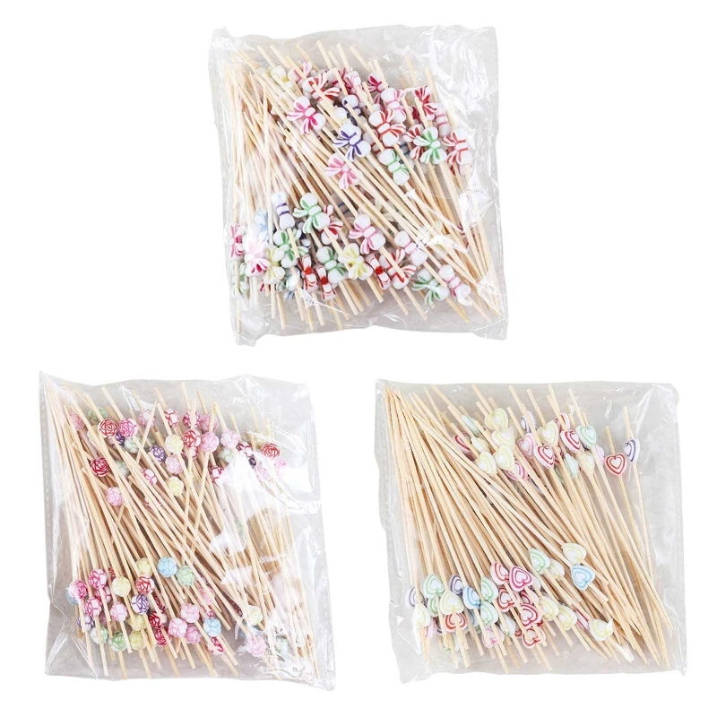 

Dessert Cocktail Toothpicks Bar Summer Birthday Wedding Supplies Bamboo Material