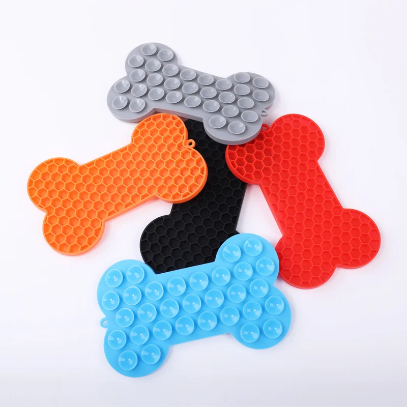 

Pet Slow Feeder Dog Anti-choking Pet Supplies Lick Mat Bone-shaped Anxiety Relief Food-Grade Flexible