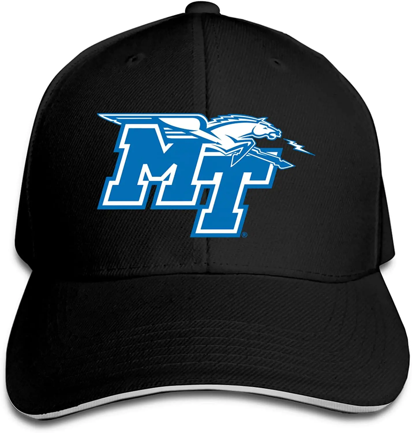 

Middle Tennessee State University Logo Customized Adult Trucker Baseball Cap Adjustable Pointed Sandwich Daddy Cap Black