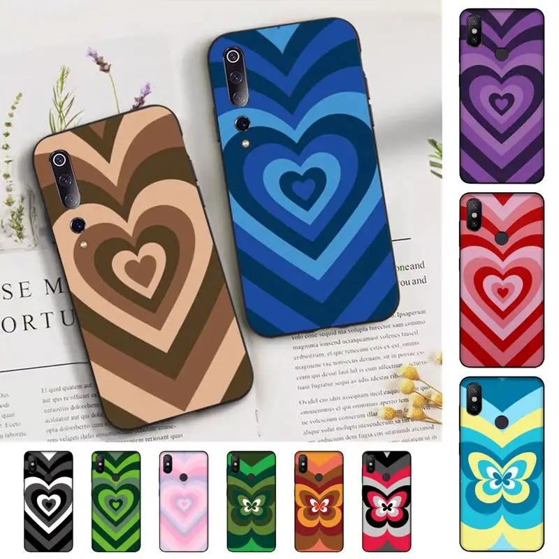 

Cute Colored Love Heart Butterfly Phone Case for Xiaomi mi 5 6 8 9 10 lite pro SE Mix 2s 3 F1 Max2 3