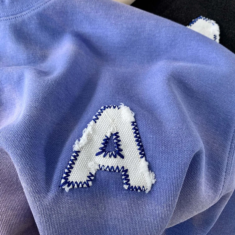 

Blue Tie-dye Gradient Ader Error T-shirts Men Women High Quality Round Neck Ader Tshirt Embroidery Letter A Logo ADERERROR Tee