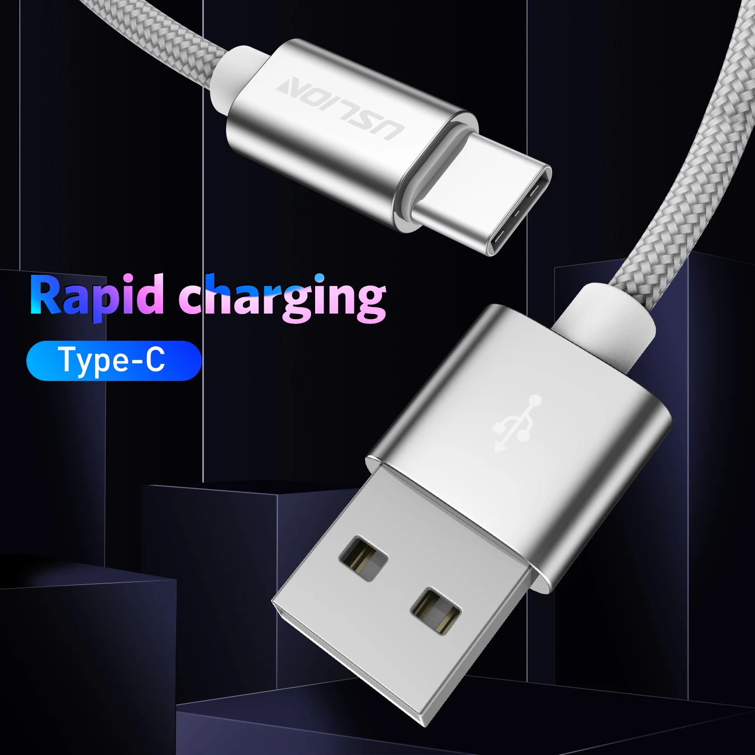 Uslion Usb Type-c Кабель 3a Для Быстрой Зарядки И Синхронизации Данных Samsung S23 S21 Xiaomi Mi 13 Huawei