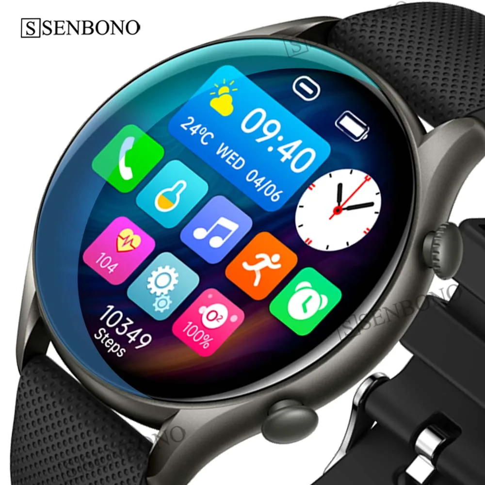 Best Offers SENBONO Men's Smart Watch Round 1.32 inch 360*360 HD Screen Bluetooth Dials Call 19 Sport Modes Smartwatch Men Women for Xiaomi Best Offers SENBONO Men's Smart Watch Round 1.32 inch 360*360 HD Screen Bluetooth Dials Call 19 Sport Modes Smartwatch Men Women for Xiaomi