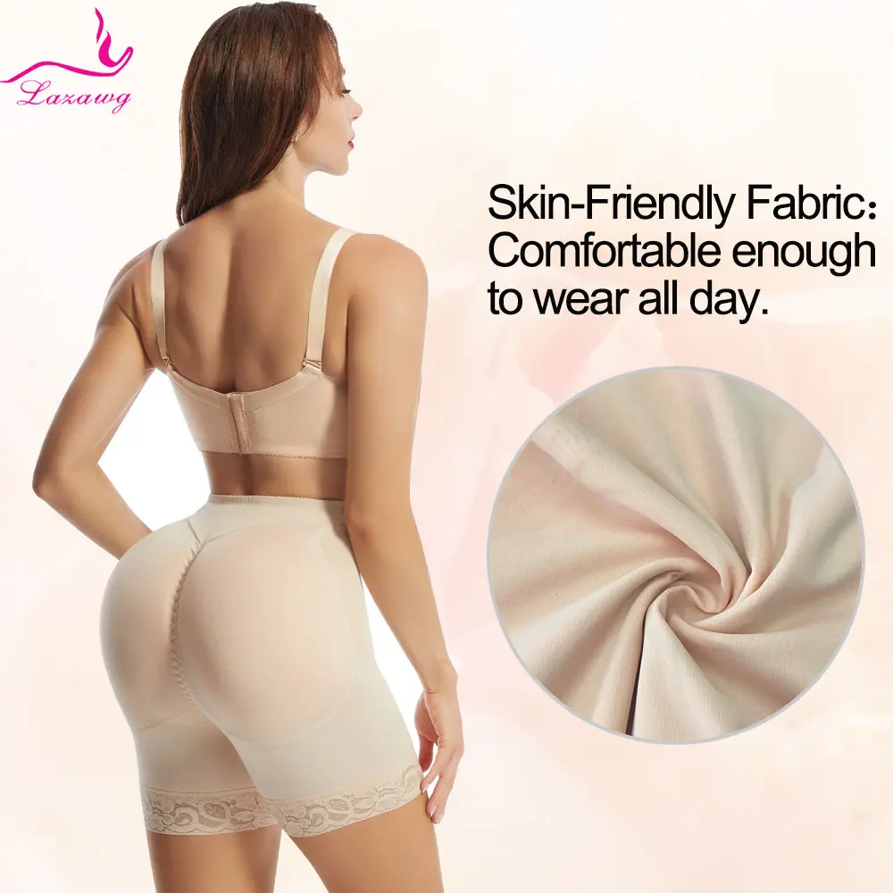 LAZAWG Butt Lifter Shapewear for Women Tummy Control Panties Mid Waist Booty Lift Shorts Butt Enhancer Underwear Body Shaper