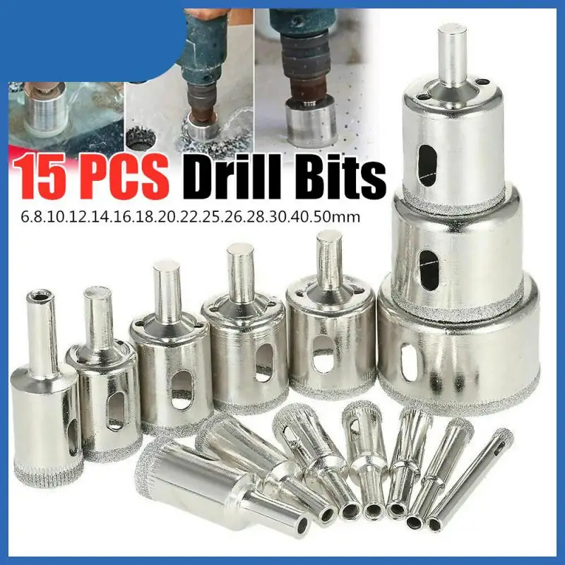 

/Set 6-50mm Diamond Drill Bit Set Use for Glass Tile Marble Granite Core Hole Saw Drill Bits Electric drilling tool