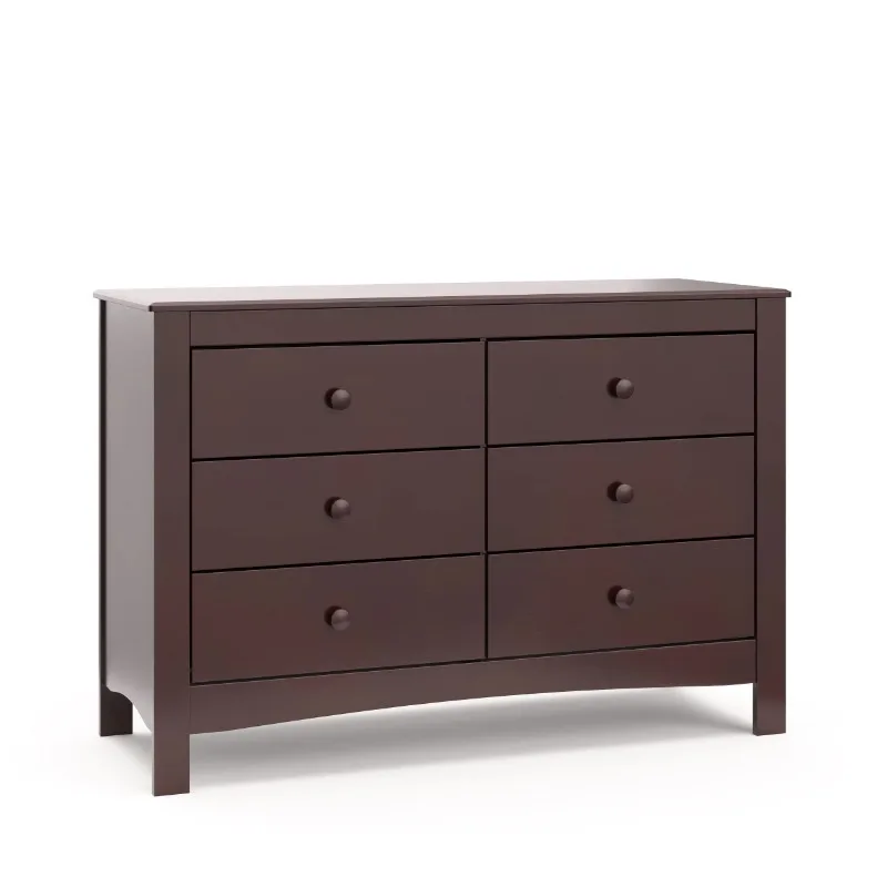 

Graco Noah 6 Drawer Modern Double Dresser, Espresso