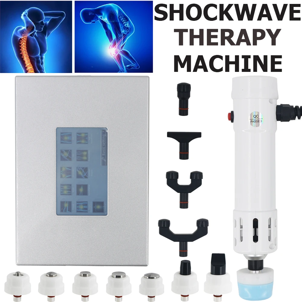 

Shockwave Therapy Machine 250MJ External Touch Screen Shock Wave Chiropractic Massager 11 Heads ED Treatment Plantar Fasciitis