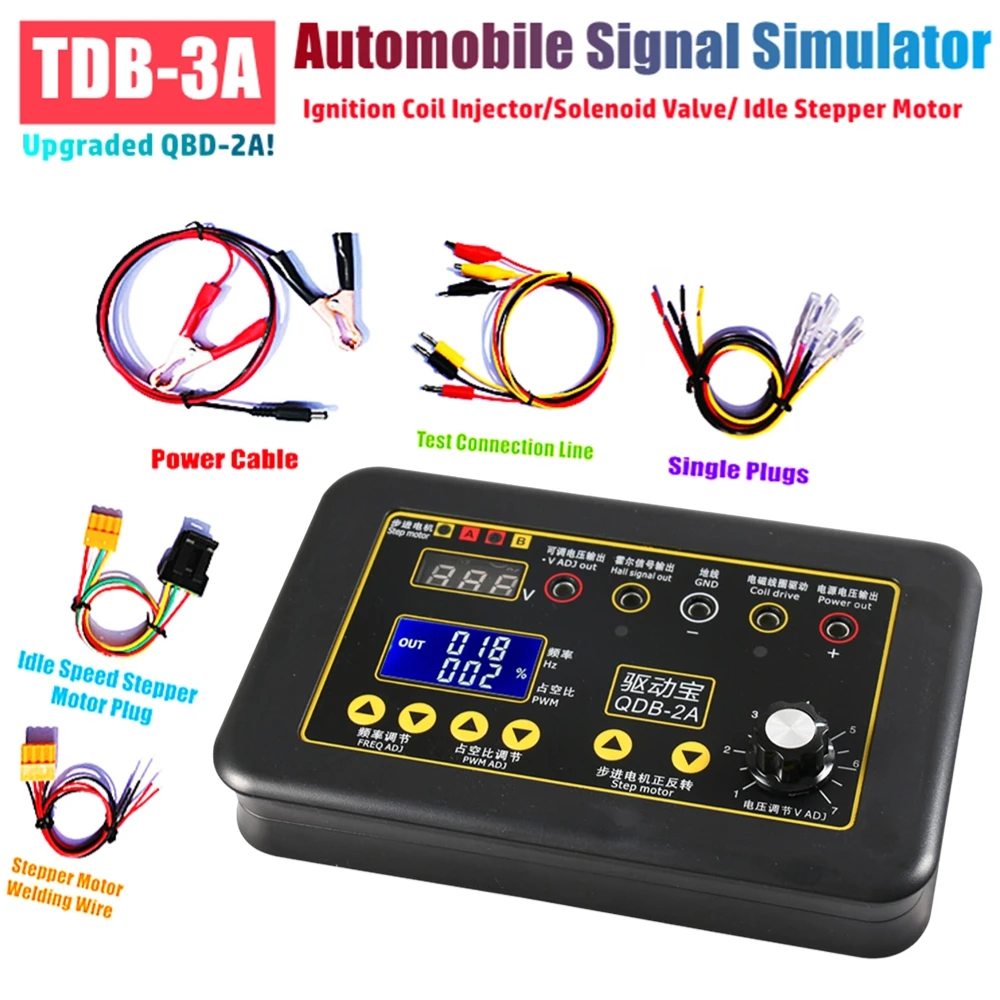 

Automobile Ignition Coil Test Injector Signal Simulator Adjustable Voltage Drive Simulator 12-24V Solenoid Valve Idling Stepper