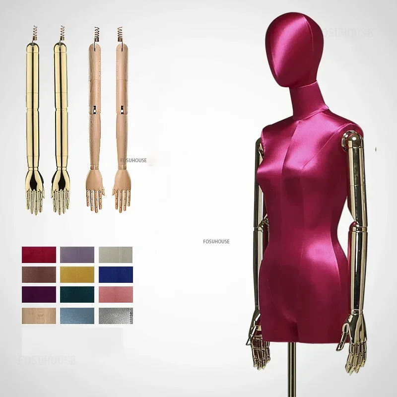 Легкий роскошный шелковый атласный швейный манекен женский с головой стойка для