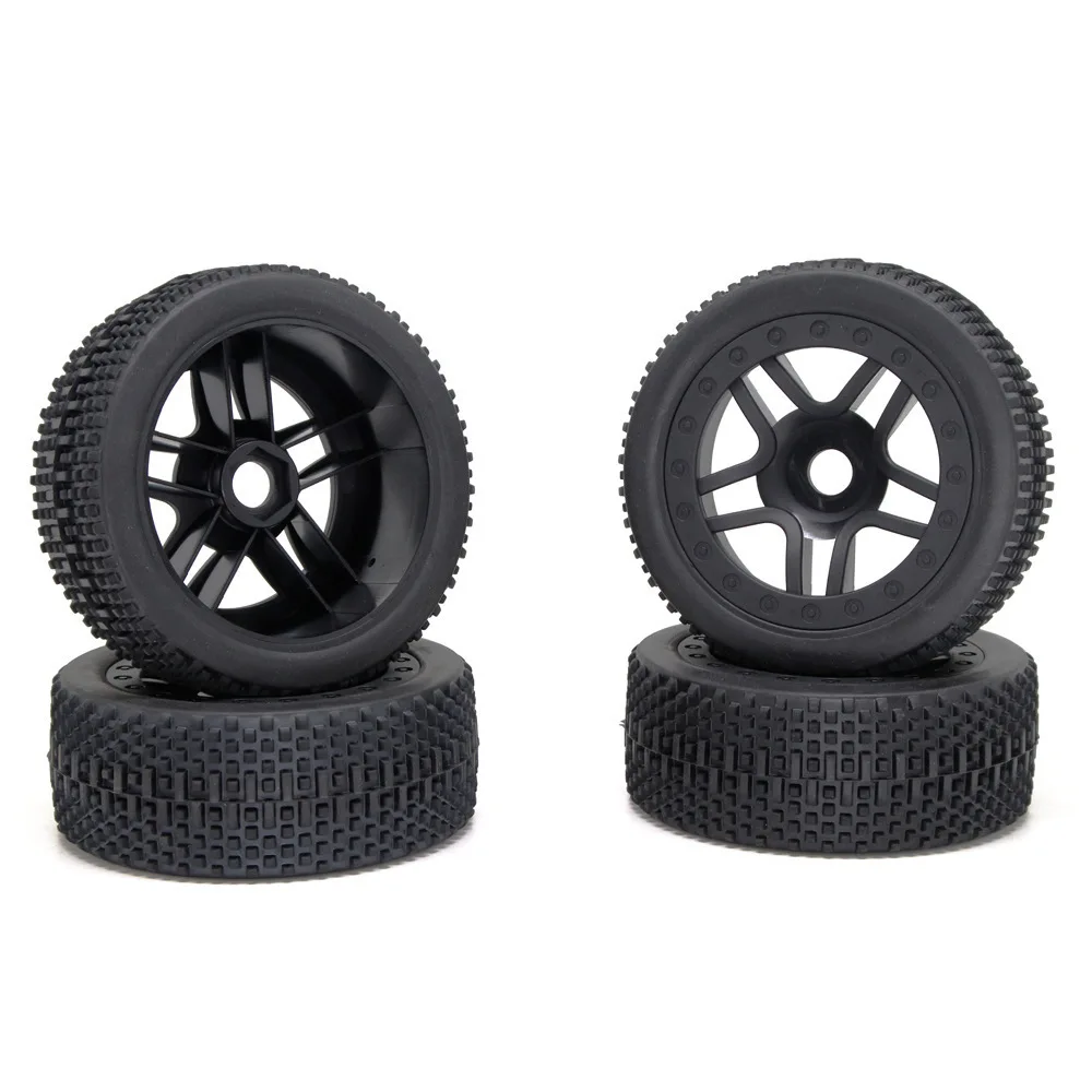 

4PCS 1:8 Off-Road Tire Soft Tire Snow Cross-country Racing Flat Running Grip Strong Tire for HG FS