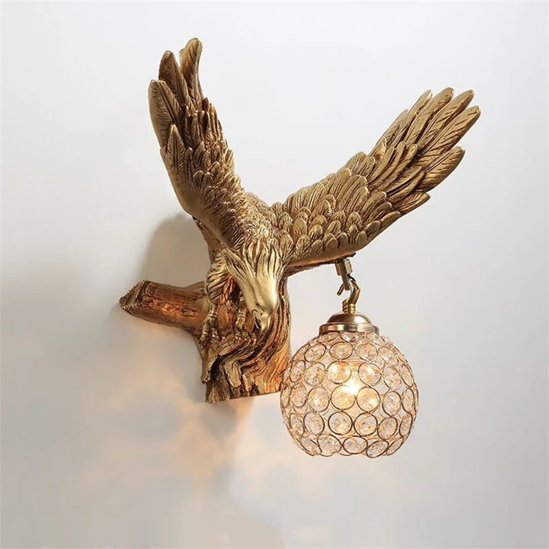 

Lampu Dinding Elang Resin Kreatif Modern Ruang Tamu Nordic Lampu Dinding LED Elang Menyebar Sayapnya Lampu Dekorasi Dinding E27