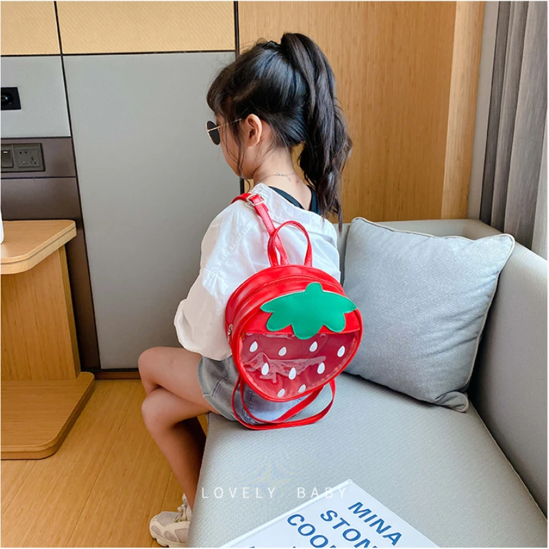 

Kids Mini Backpack Purse Cartoon Fruit Strawberry School Bags for Kindergarten Baby Cute Clear School Backpack Girl Backpacks