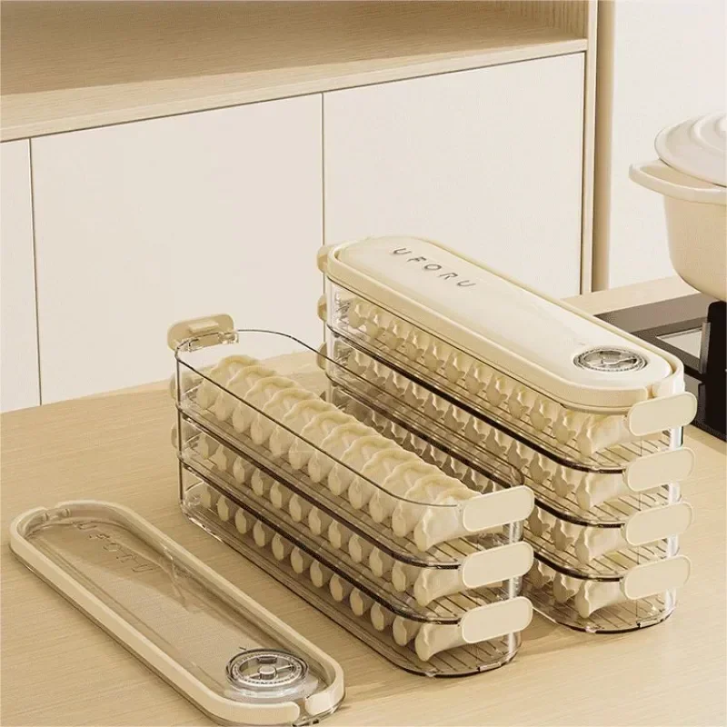 

Refrigerator Dumpling Storage Food Containers Storage 1-4 With Transparent Organizer Lids Storage Box Food Kitchen Box Layer