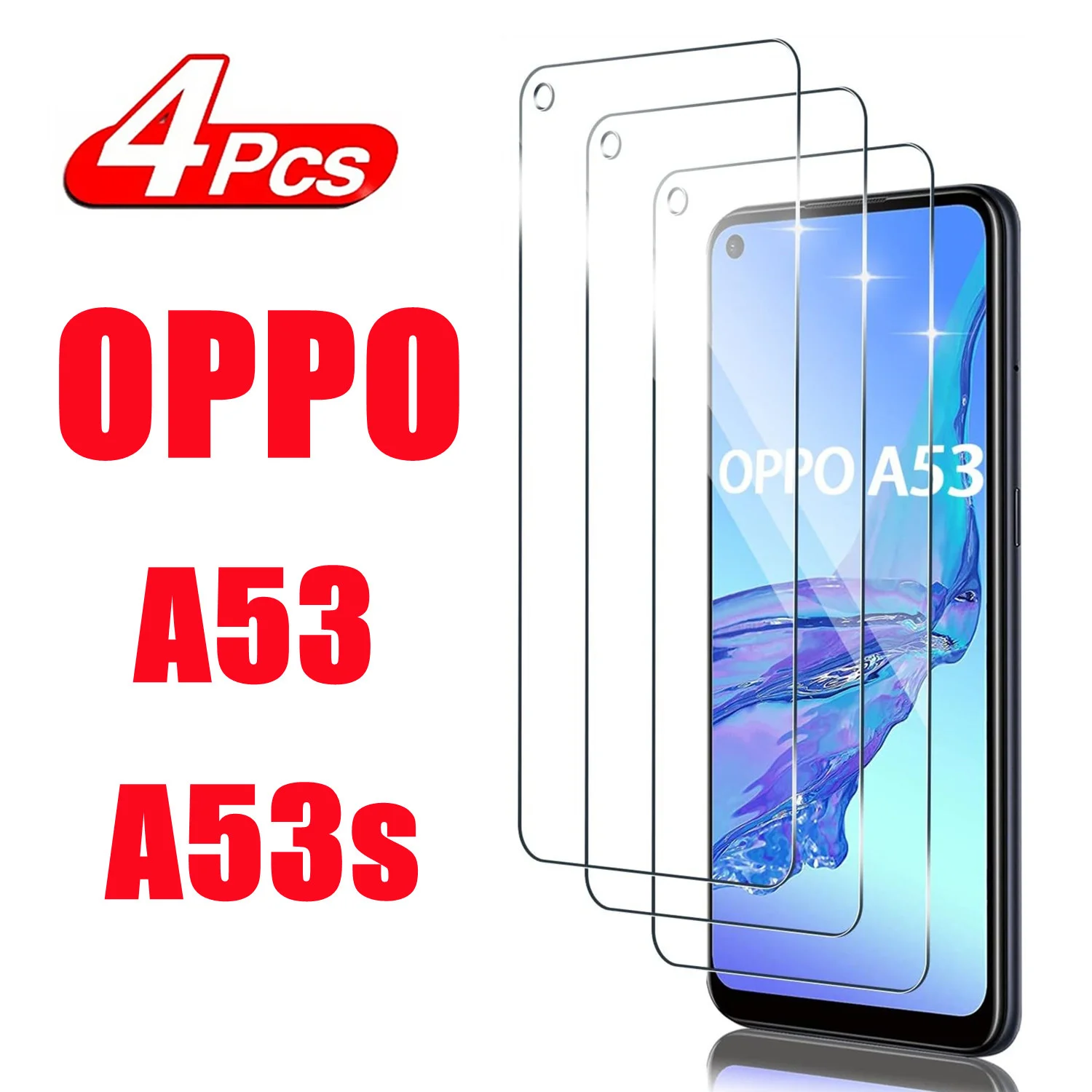 Фото 2/4 шт. HD закаленное стекло для OPPO A53 A53S 5G 9H защита экрана №1
