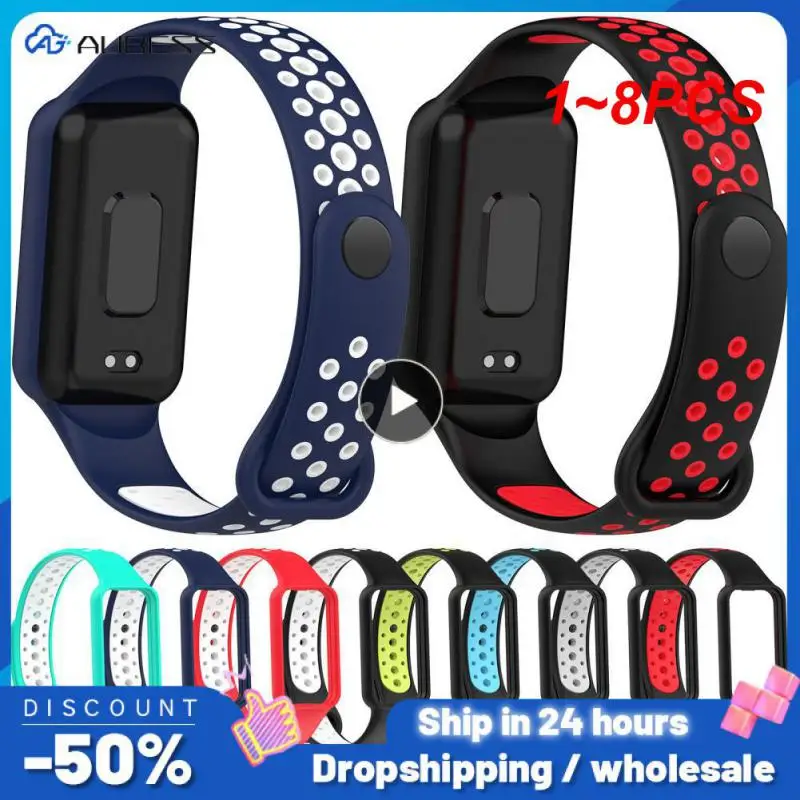 

Ремешок для часов Band 2, мягкий силиконовый Воздухопроницаемый браслет для смарт-часов, 1-8 шт.