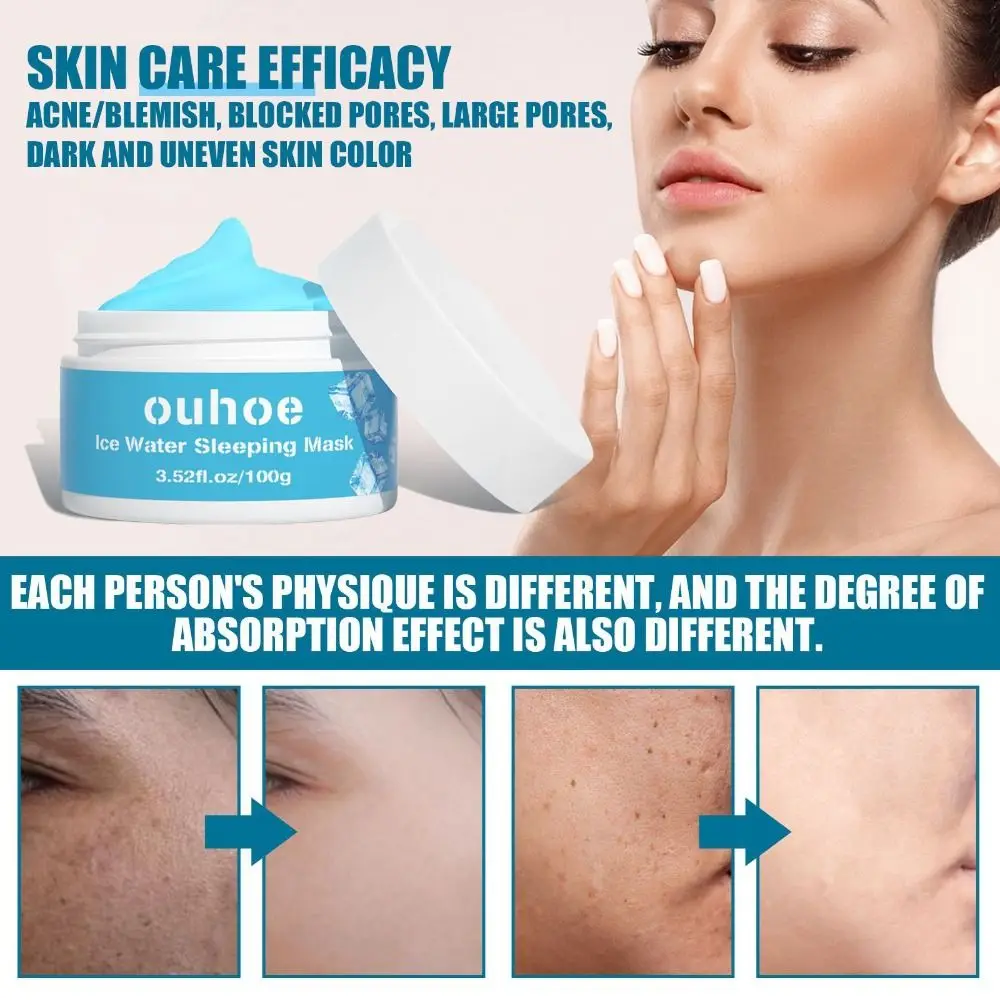 

Brighten Up Perfecting Gel Repair Skin Whitening Nourishing Sleeping Facial Mask OUHOE Moist Ice Water Face Skin Care