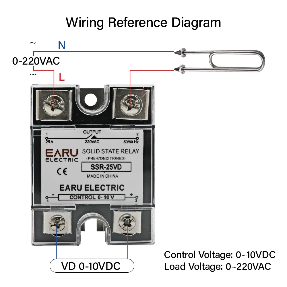 Фото SSR-10VD SSR 25A 80A 100A Однофазное твердотельное реле, модуль регулятора напряжения, вход 0-10 В, выход 220 В переменного тока, радиатор №4