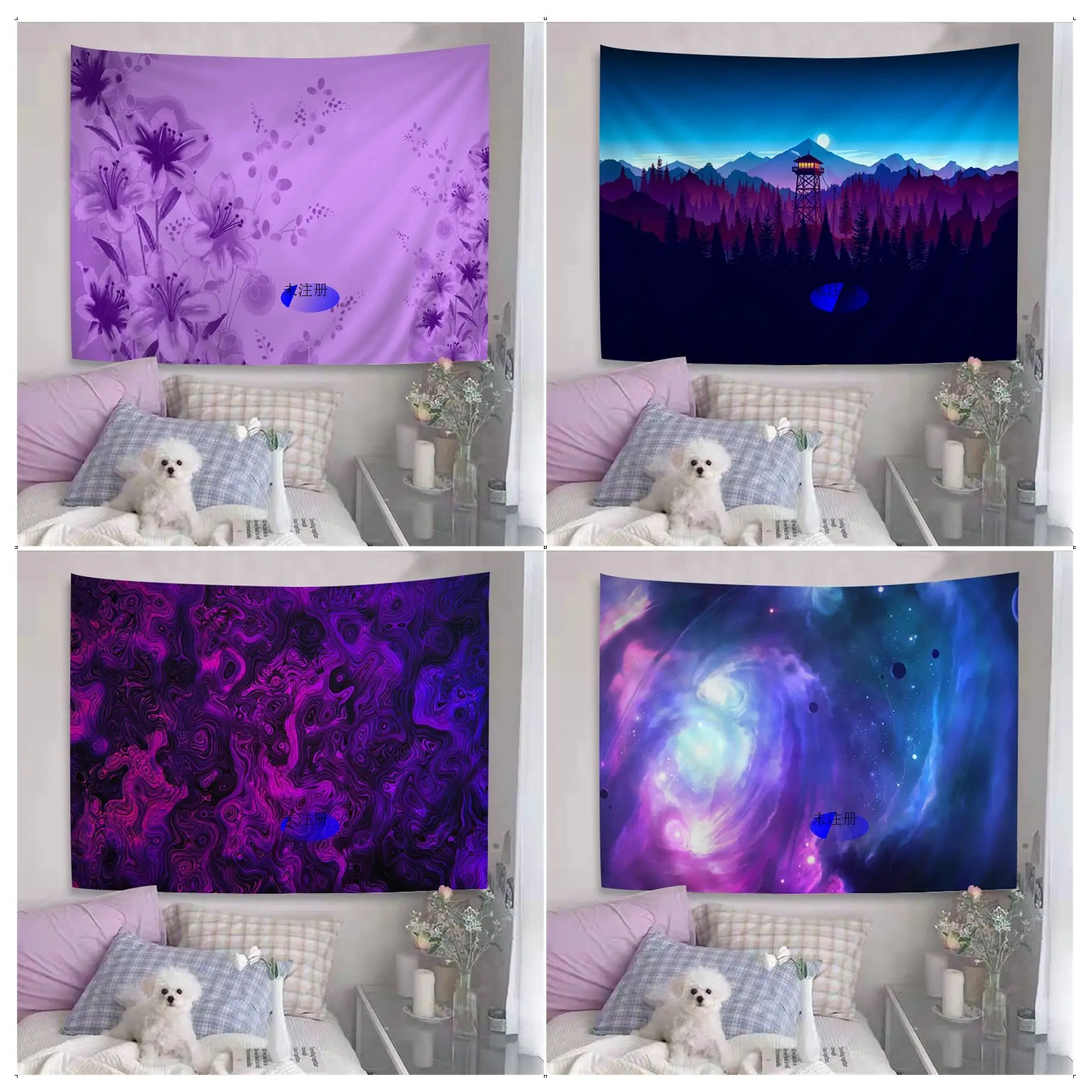 

Purple Wall Tapestry Hanging Tarot Hippie Wall Rugs Dorm Home Decor